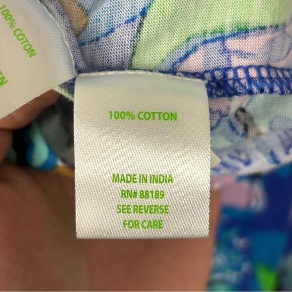 Lilly Pulitzer Aliana 3/4 Sleeve Blue Grotto Dress Twilight Tropics Size XL - Picture 7 of 9